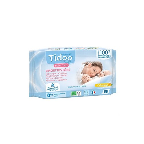 TIDOO Lingettes sans Parfum au Calendula X58