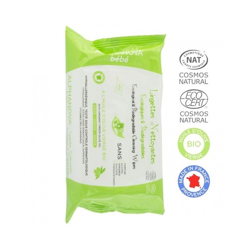 alphanova Lingettes naturelles bio 72lingettes