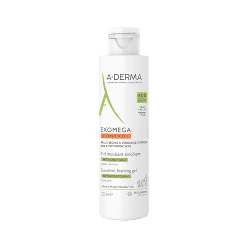 A-DERMA  EXOMEGA CONTROL GEL MOUSSANT ÉMOLLIENT VISAGE CORPS 500ml
