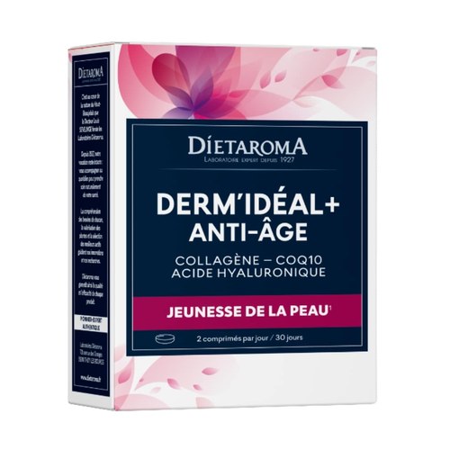 DIETAROMA Derm'Idéal Plus COLLAGENE Q10 ACIDE HYALURONIQUE Anti-Age x 60 comprimés