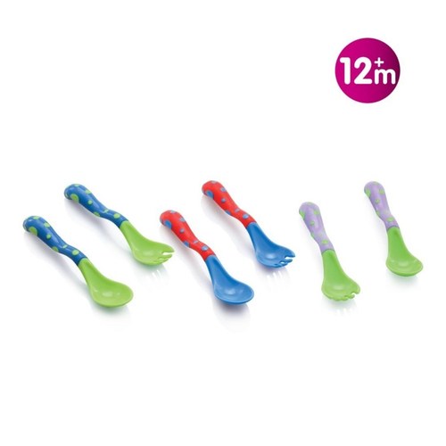 NUBY Set de couverts (cuillère + fourchette) 2eme age  +12 mois - ID5256
