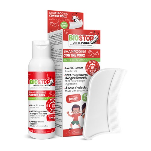 Biostop contre poux shampooing action flash 5min 100ml