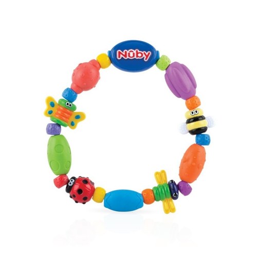 Nuby Anneau de dentition Bug-a-Loop à relief avec différents types de surfaces Réf : ID478