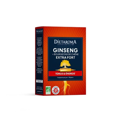 DIETAROMA GINSENG EXTRA FORT BIO - TONUS ET VITALITÉ 20 AMPOULES