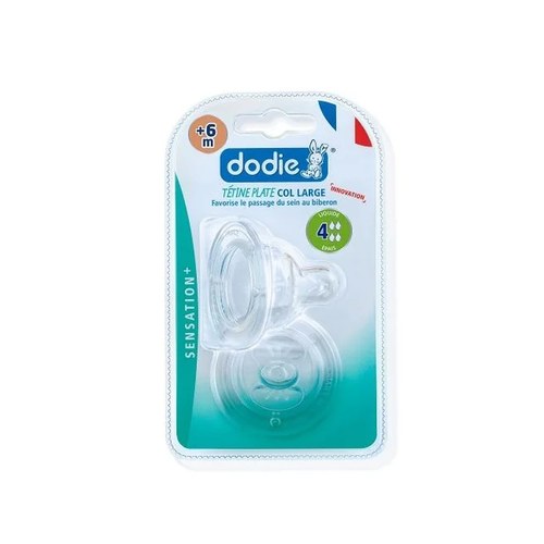 DODIE TETINE PLATE SENSATION+ ANTI COLIQUE D4 +6M LIQUIDE EPAIS X2