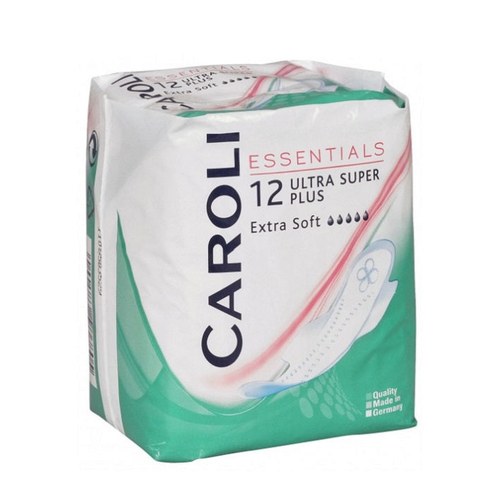 Caroli serviettes Périodiques ultra super plus capacité d'absorption :5 gouttes paquet x12 (flux abondants)