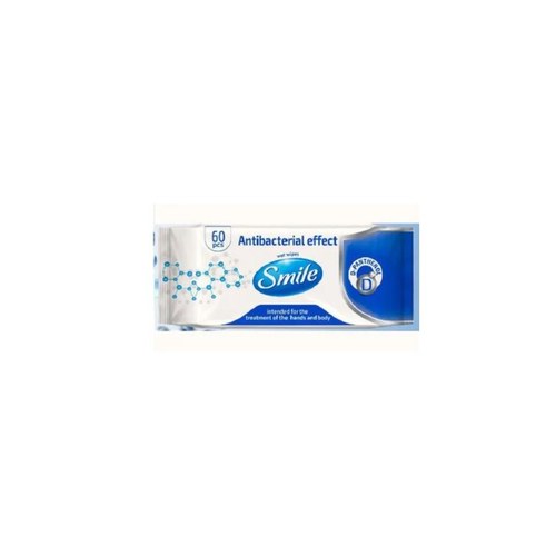 SMILE Lingettes Désinfectantes Et Anti-Bactériennes Sachet De 60 Pièces