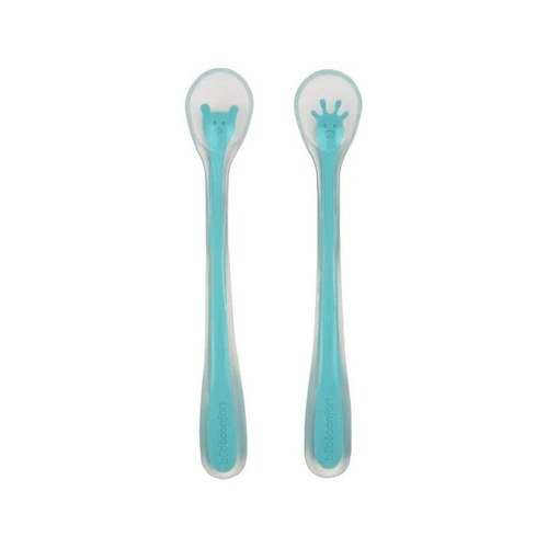 BEBEDOR 2 CUILLERES EN SILICONE REF 8554 bleu