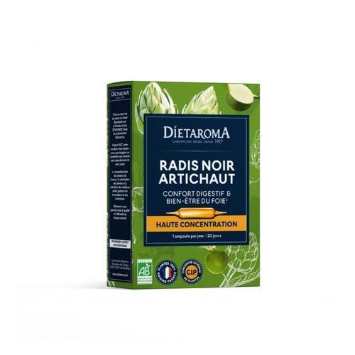 Dietaroma radis noir artichaut forté bio - 20 ampoules de 10 ml