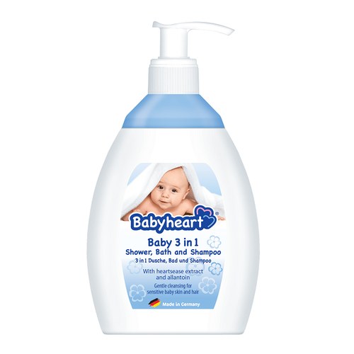 BABYHEART GEL POUR BÉBÉ 3-EN-1 DOUCHE BAIN ET SHAMPOING 250ML