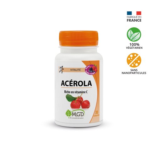 Mgd Nature Acérola Arôme Fruits Rouges – 50 Comprimés