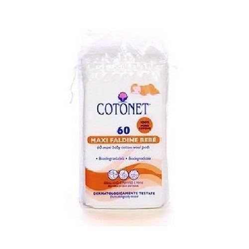 Cotonet Coton Maxi Carrés Bébé 60 Piéces