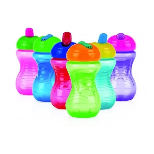 NUBY Gobelet en PP à Bec rigide et fermeture à clik couvercle 300ml  +6mois - ID10351