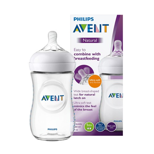 Avent Biberon Natural en Verre anti-colique 1M+ 240 ml