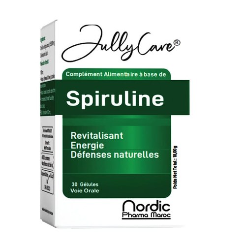 JULLYCARE SPIRULINE Revitalisant - Energie -Défenses naturelles 30 GÉLULES
