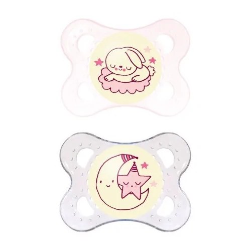 MAM SUCETTE NIGHT 0-6 MOIS SILICONE ROSE