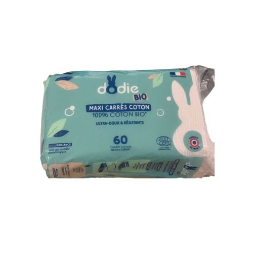 DODIE MAXI CARRÉS COTON 3EN1 SIEGE VISAGE MAINS 100% COTON X60U