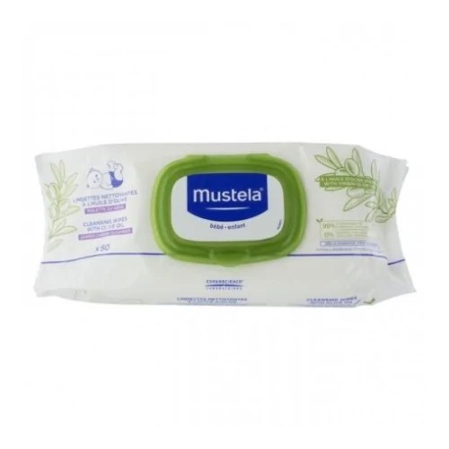MUSTELA Lingettes à l'huile d'olive 50 unités