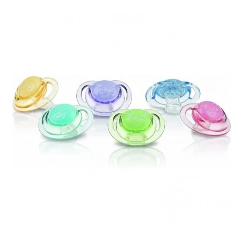 NUBY Sucette en silicone orthodontique avec picots de massage et boite de rangement en PP  6-18 mois - NT67522MOSN