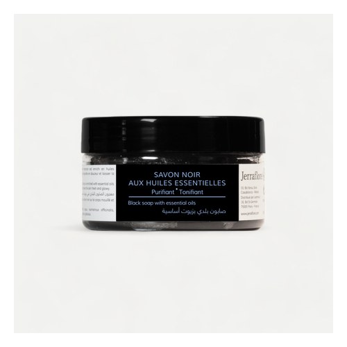 JERRAFLORE SAVON NOIR AUX HUILES ESSENTIELLES 100 g Elimine Les Impuretés En Douceur