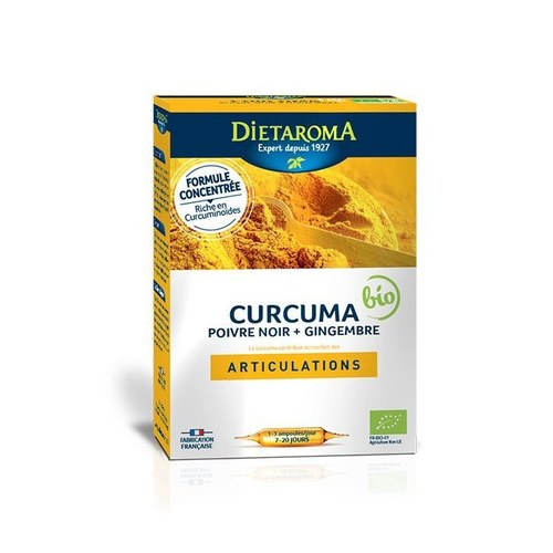 DIETAROMA CURCUMA + GINGEMBRE BIO 20 Ampoules