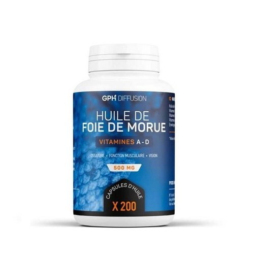 GPH DIFFUSION HUILE DE FOIE DE MORUE 200 CAPSULES A 400 MG