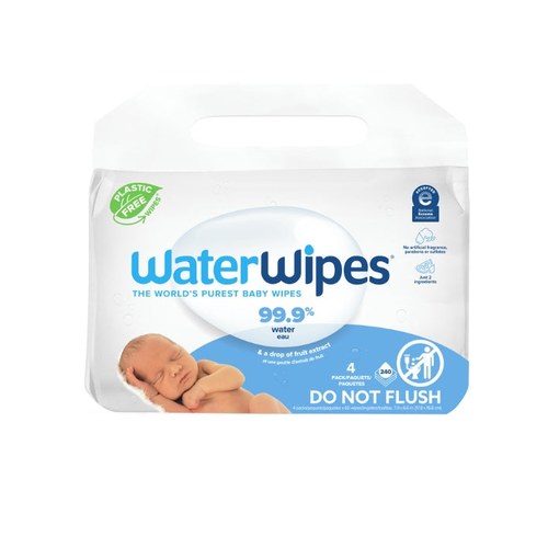 WATERWIPES Lingettes bébé 4X60 Pièces
