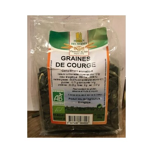 Graines de courge Bio 250 g moulin des moines