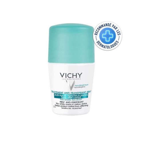 Vichy Traitement Anti-transpirant - Anti-traces Blanches et Jaunes 48H (Bille) 50ml