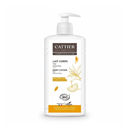 CATTIER Lait corps régénérant parfum thé agrumes bio flacon pompe 500ml