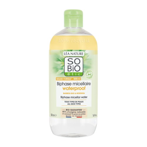 SO BIO BIPHASE MICELLAIRE WATERPROOF BAMBOO 500 ML