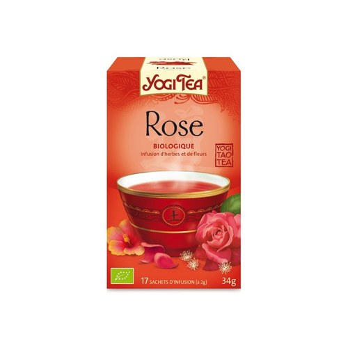 YOGI TEA Rose 17x 2g ( Hibiscus, fleurs de camomille, fleurs de sureu, pétales de rose rouge, fleurs de lavande)