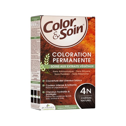 LES 3 CHENES Color & Soin Coloration permanente Extraits végétaux 4N châtain naturel