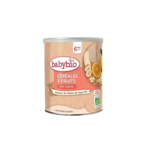 BABYBIO CÉRÉALES 3 FRUITS AVEC QUINOA 220G