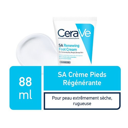 CERAVE CRÈME RÉGÉNÉRANTE PIEDS TRÈS SECS ABÎMÉS RUGUEUX FENDILLES 88ML