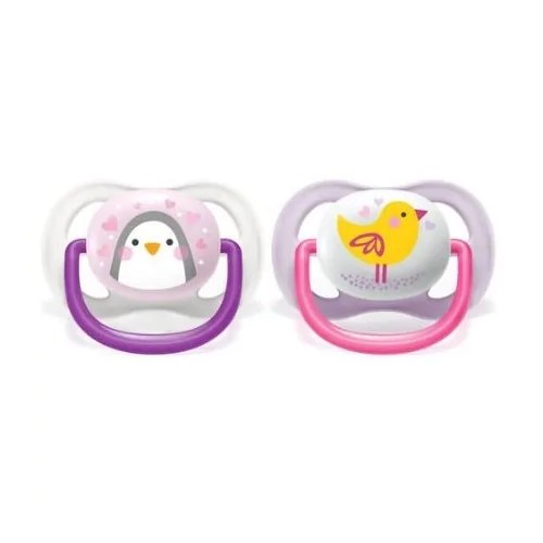 AVENT SUCETTE ULTRA AIR ANIMALS 0-6 MOIS SCF080/06 Poussin Pingouin