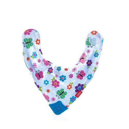 Nûby Bavoir imprimé en tissu avec téton triangulaire pour poussée dentaire +3mois Réf : ID4290