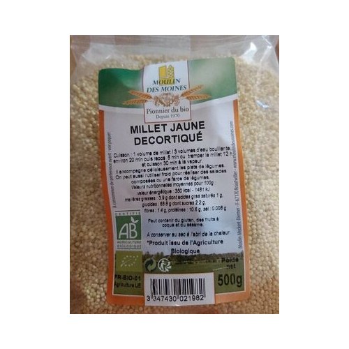 Millet jaune Decortique Bio - 500 g - Moulin des Moines