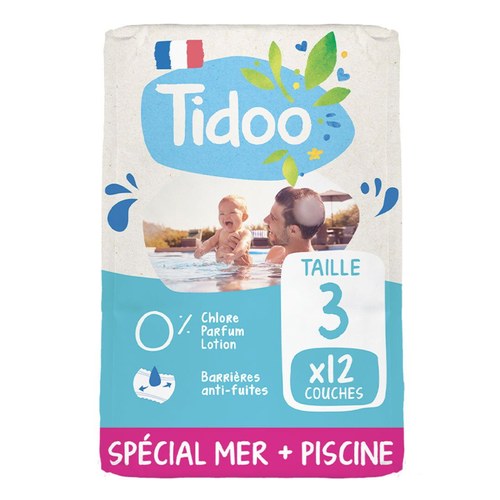TIDOO CULOTTES DE BAIN T3/S 4-9KG 12 U