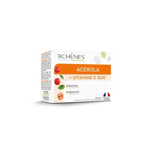 LES 3 CHENES ACÉROLA 500 MG 24 COMPRIMÉS À CROQUER