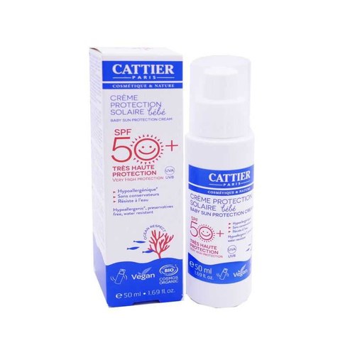Cattier Crème Protection Solaire Bébé SPF 50+ Bio 50 ml