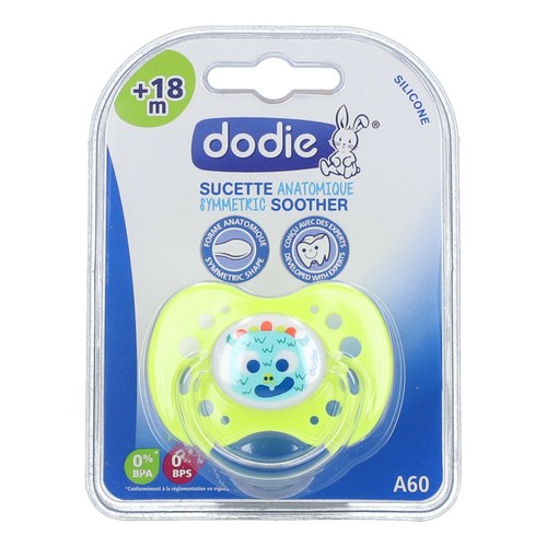 DODIE SUCETTE ANATOMIQUE 60 +18M  FLUO MONSTRES