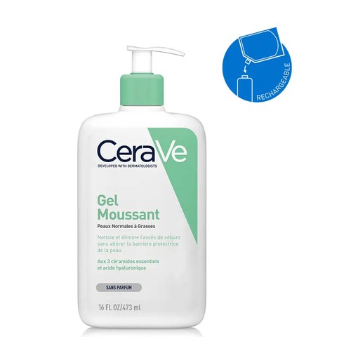 CERAVE GEL MOUSSANT PEAUX NORMALES À GRASSES 473ML