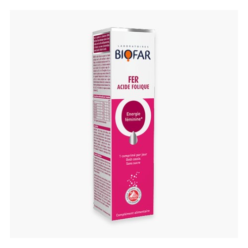 BIOFAR FER ACIDE FOLIQUE 20 COMPRIMÉS