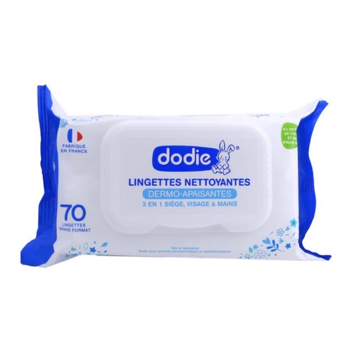 DODIE LINGETTES A L'EAU 3 EN 1 BIO X70