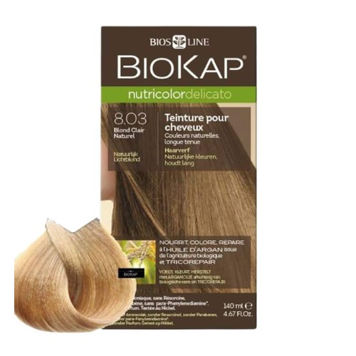 BIOKAP NUTRICOLOR DELICATO TEINTURE POUR CHEVEUX BLOND CLAIR NATUREL 8.03