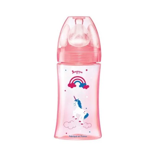 DODIE BIBERON INITIATION+ 270ML ROSE LICORNE 0-6 M TET RONDE 3 VIT D2