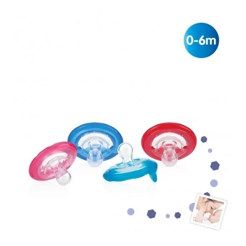 NUBY Sucette 100% silicone  Natural Flex™ Cerise    0-6m  ID5787SACSN