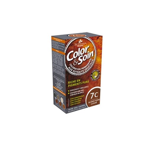 LES 3 CHENES Color & Soin Coloration permanente Extraits végétaux 7C blon Terre cuivre